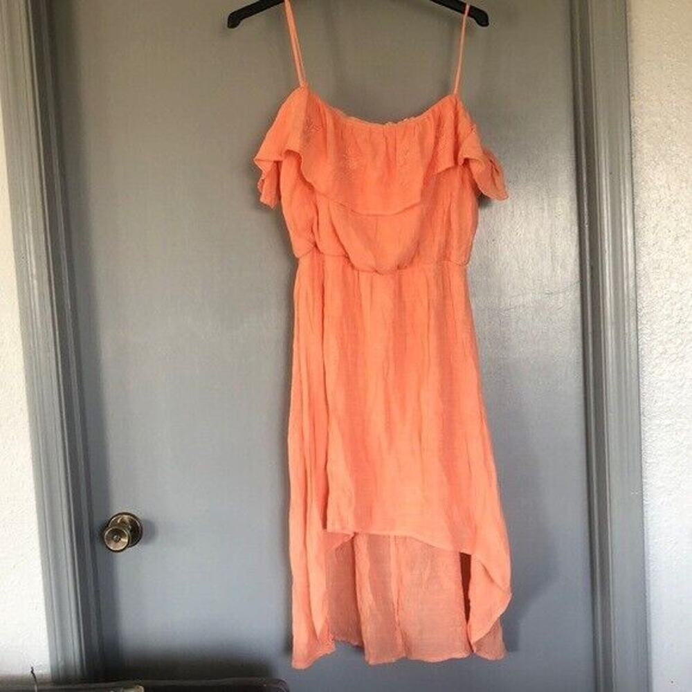 Charlotte Russe strappy Y2K ruffle dress large Embroidered flirty Romantic